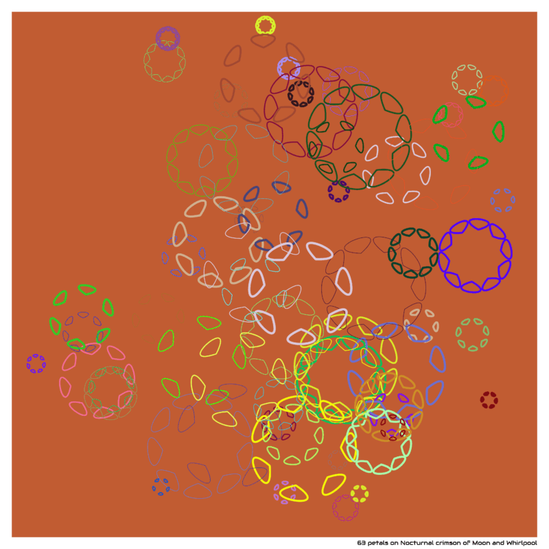 63 petals on Nocturnal crimson of Moon and Whirlpool