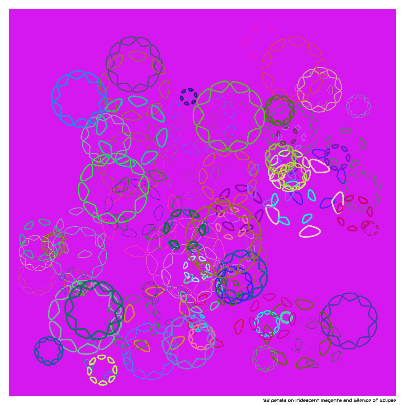 92 petals on Iridescent magenta and Silence of Eclipse