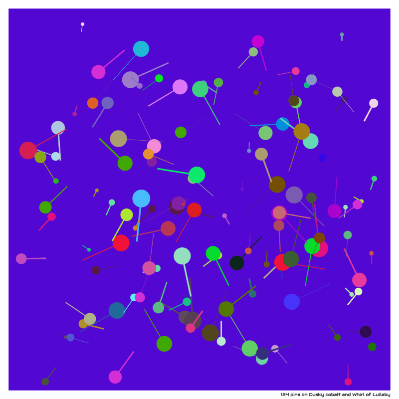 124 pins on Dusky cobalt and Whirl of Lullaby