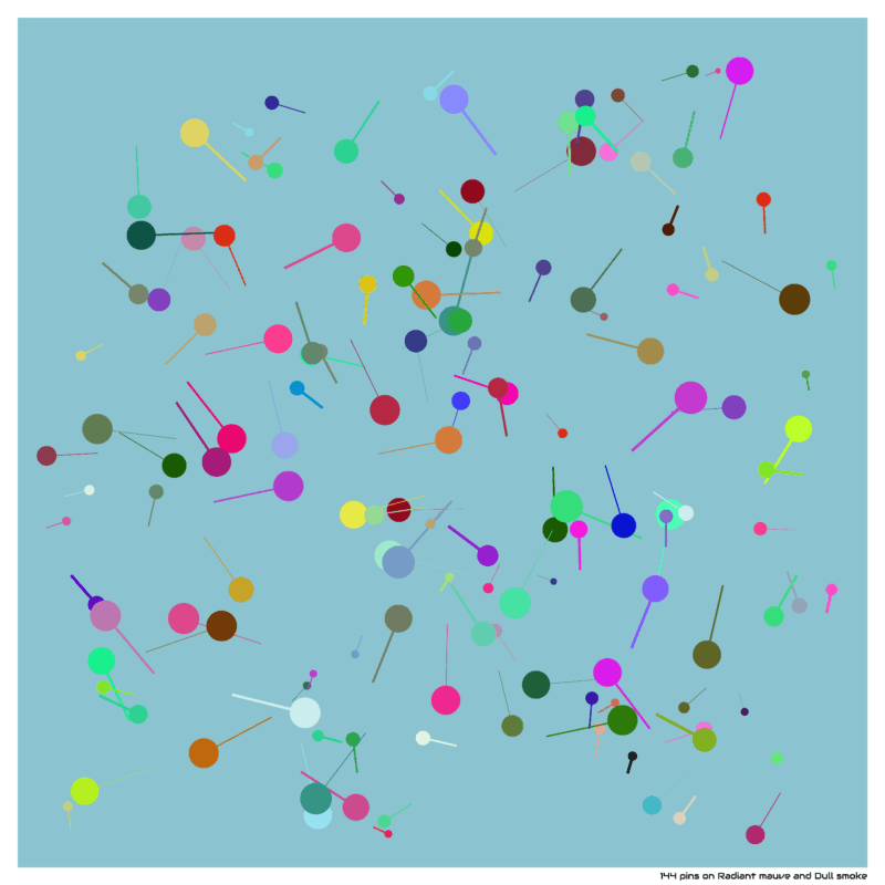 144 pins on Radiant mauve and Dull smoke