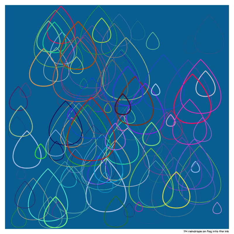 114 raindrops on fog into the Ink