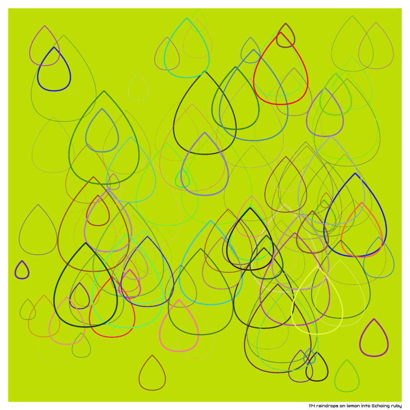114 raindrops on lemon into Echoing ruby
