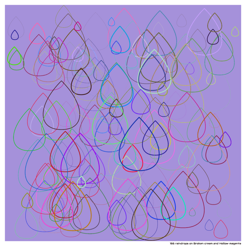 166 raindrops on Broken cream and Hollow magenta