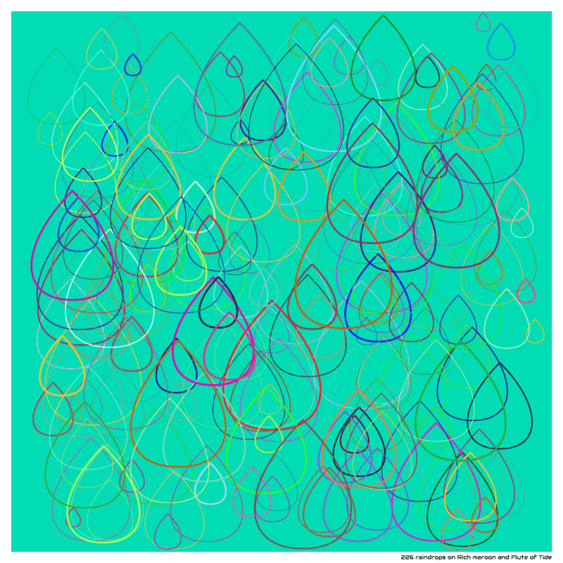 226 raindrops on Rich maroon and Flute of Tide