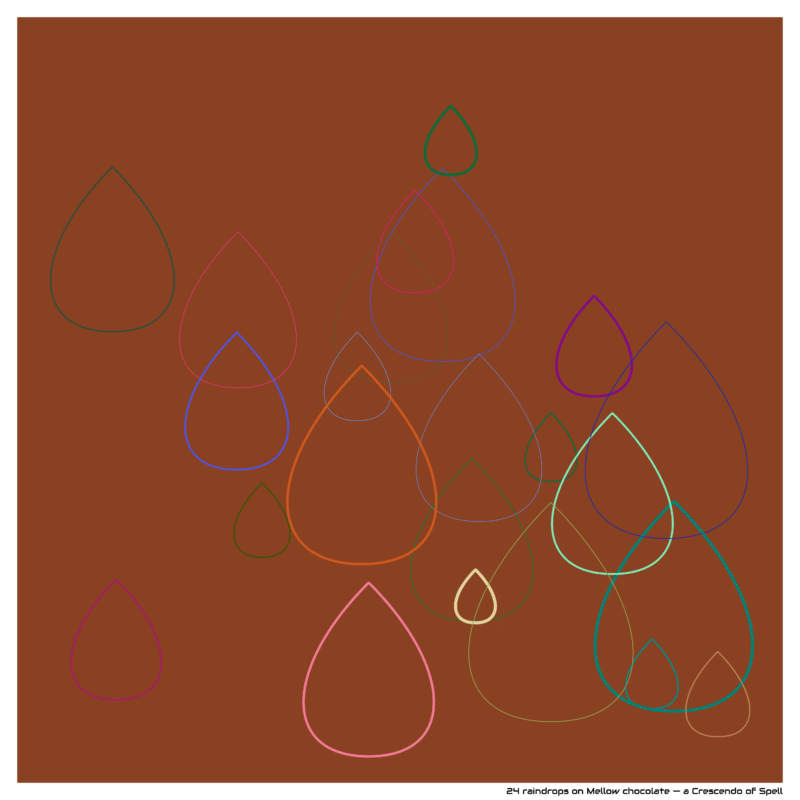 24 raindrops on Mellow chocolate — a Crescendo of Spell