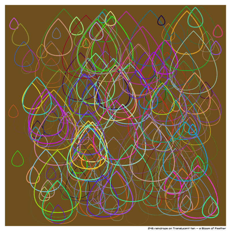 246 raindrops on Translucent tan — a Bloom of Feather
