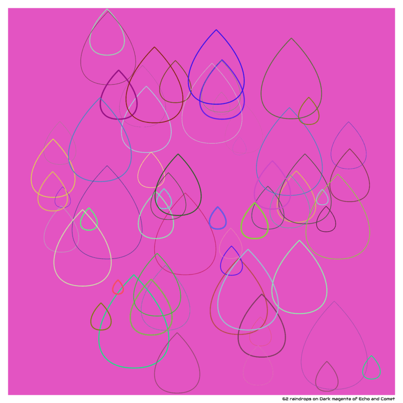 62 raindrops on Dark magenta of Echo and Comet