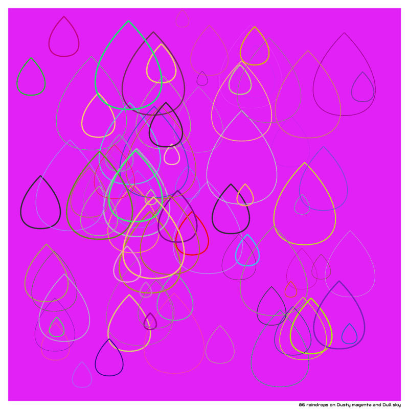 86 raindrops on Dusty magenta and Dull sky