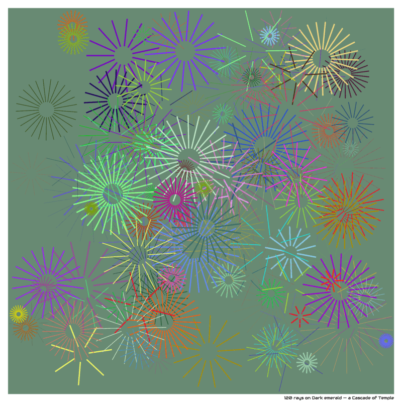 120 rays on Dark emerald — a Cascade of Temple