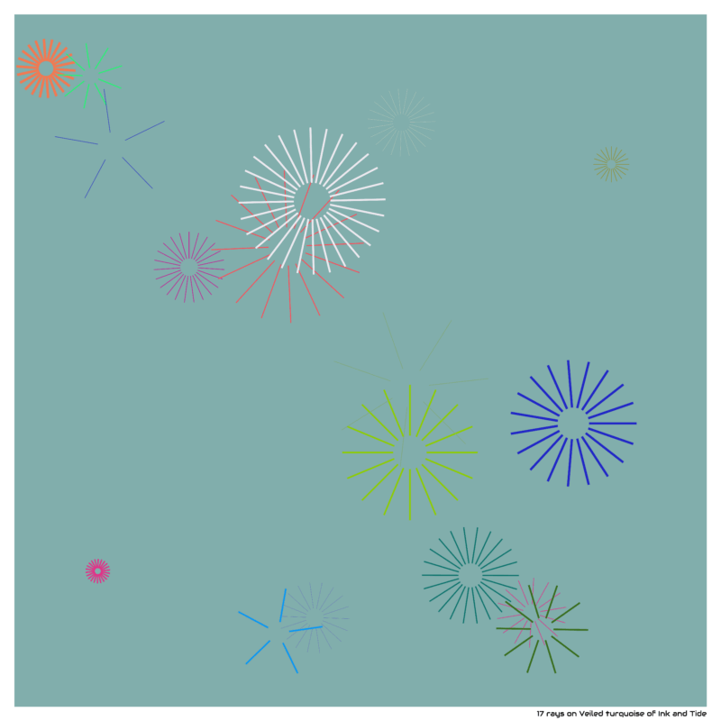 17 rays on Veiled turquoise of Ink and Tide