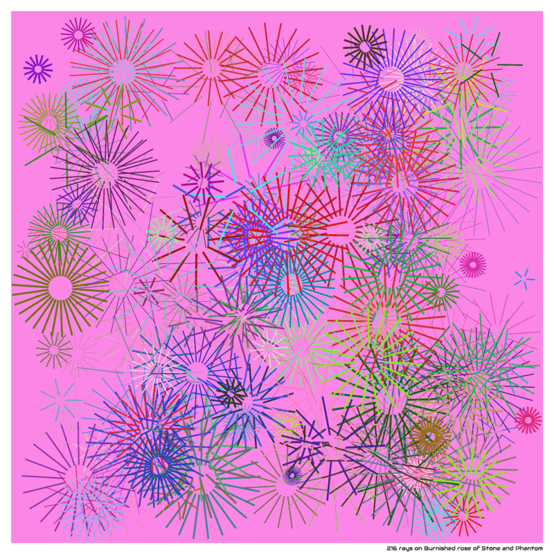216 rays on Burnished rose of Stone and Phantom