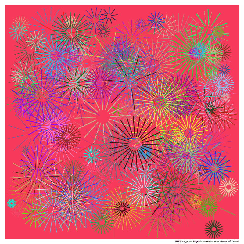 240 rays on Mystic crimson — a Waltz of Petal
