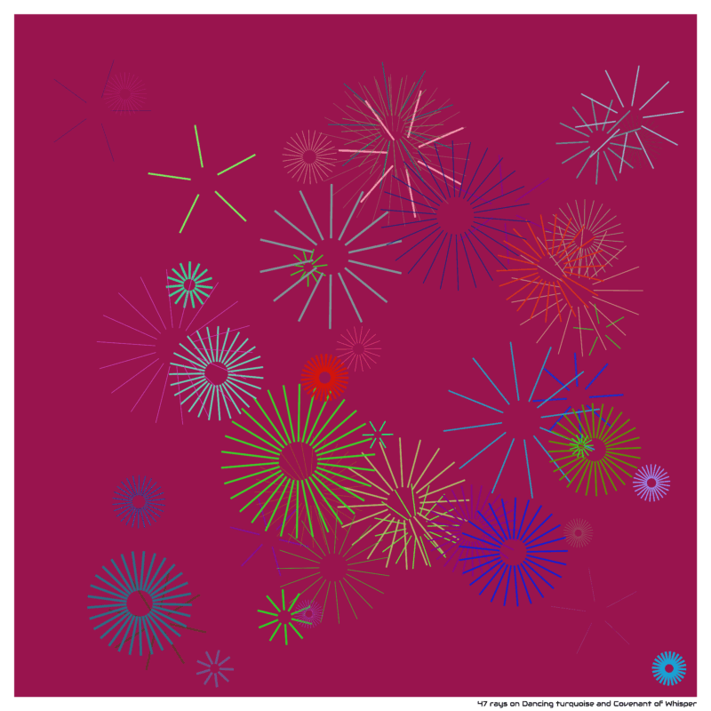 47 rays on Dancing turquoise and Covenant of Whisper