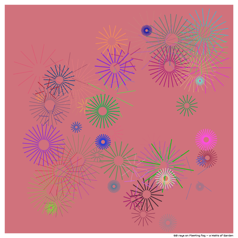 60 rays on Fleeting fog — a Waltz of Garden