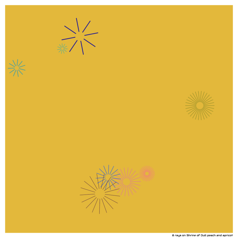 8 rays on Shrine of Dull peach and apricot