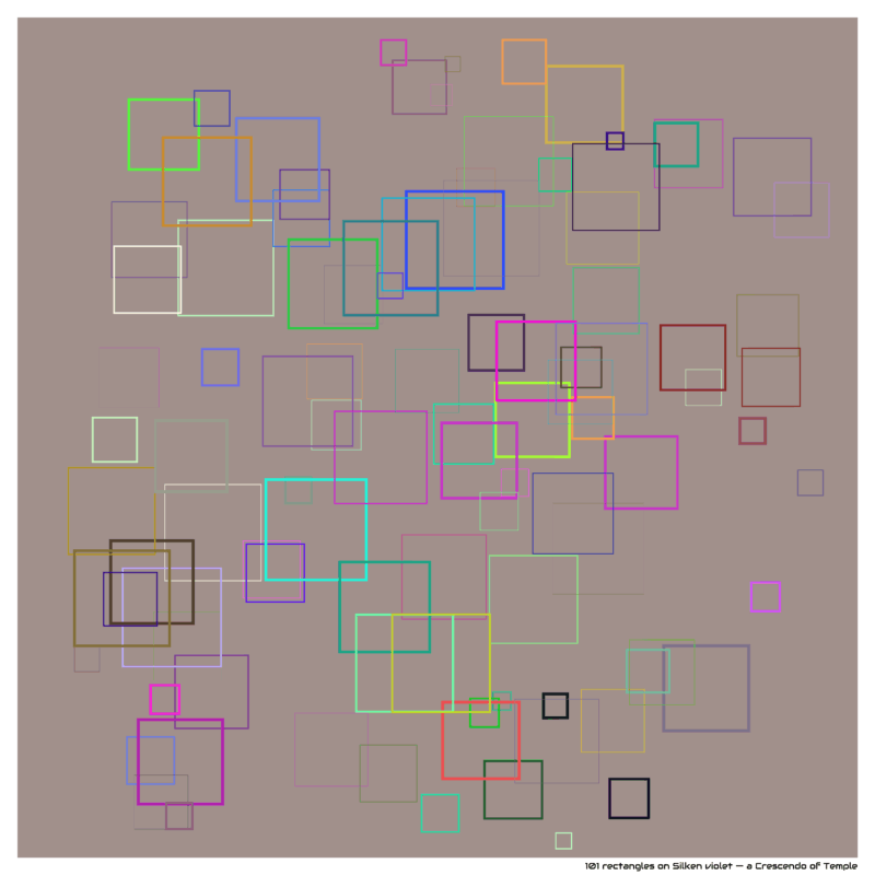 101 rectangles on Silken violet — a Crescendo of Temple