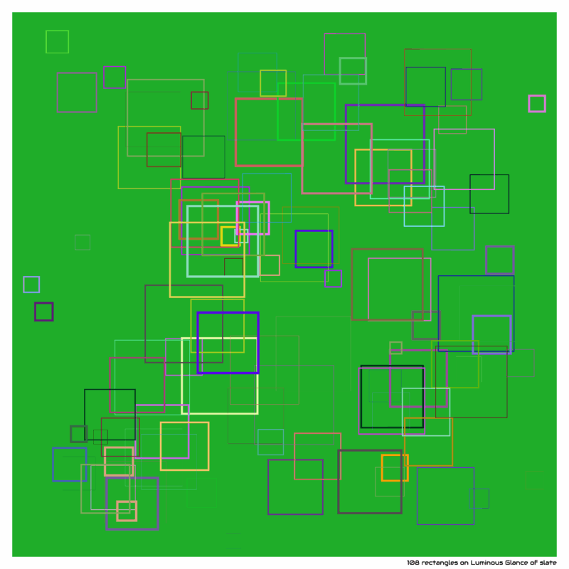 108 rectangles on Luminous Glance of slate
