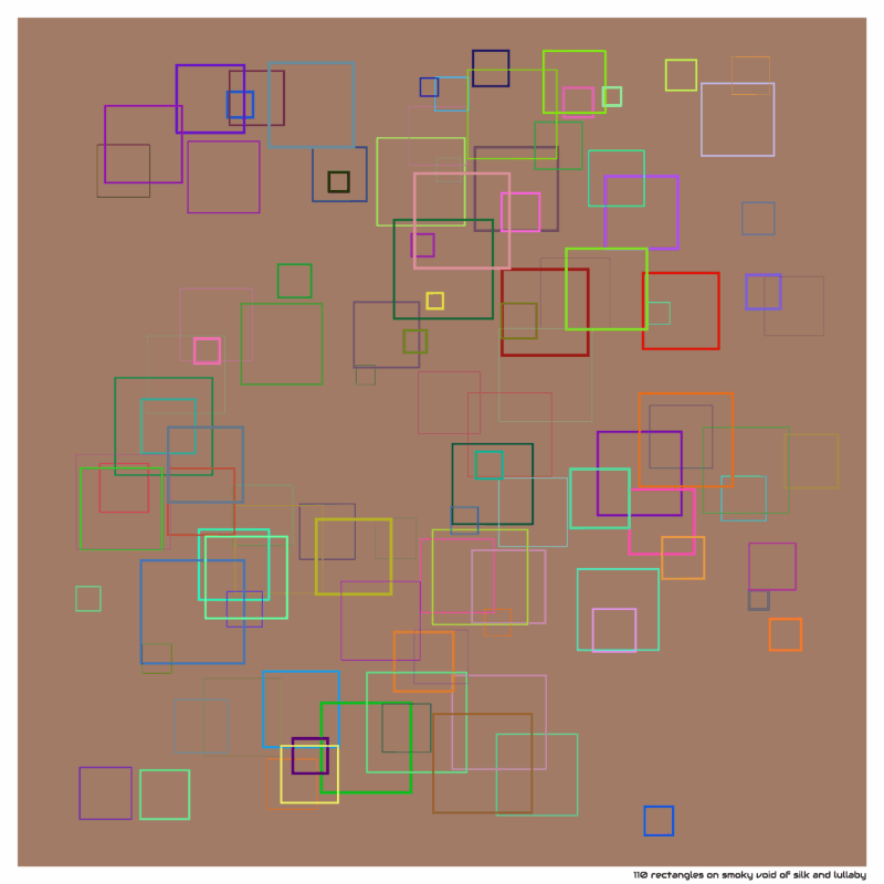 110 rectangles on smoky void of silk and lullaby
