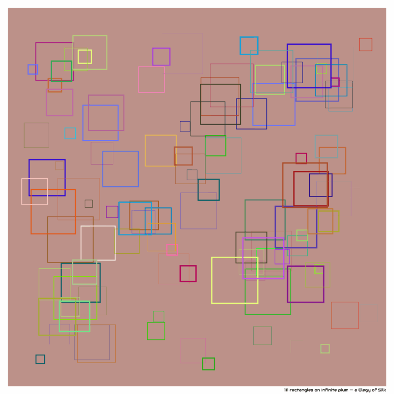 111 rectangles on Infinite plum — a Elegy of Silk