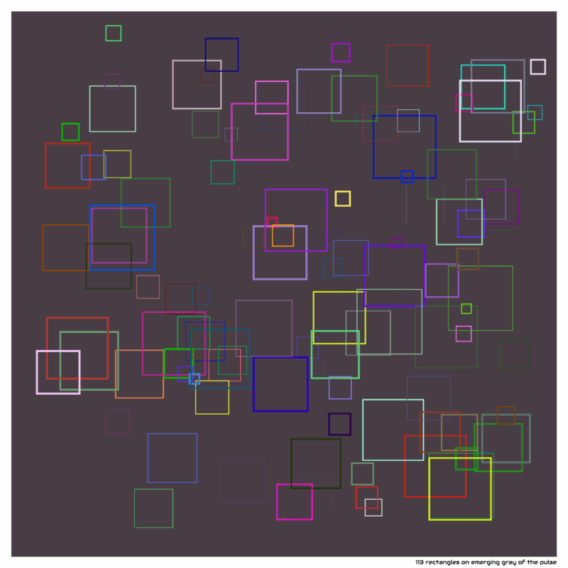 113 rectangles on emerging gray of the pulse