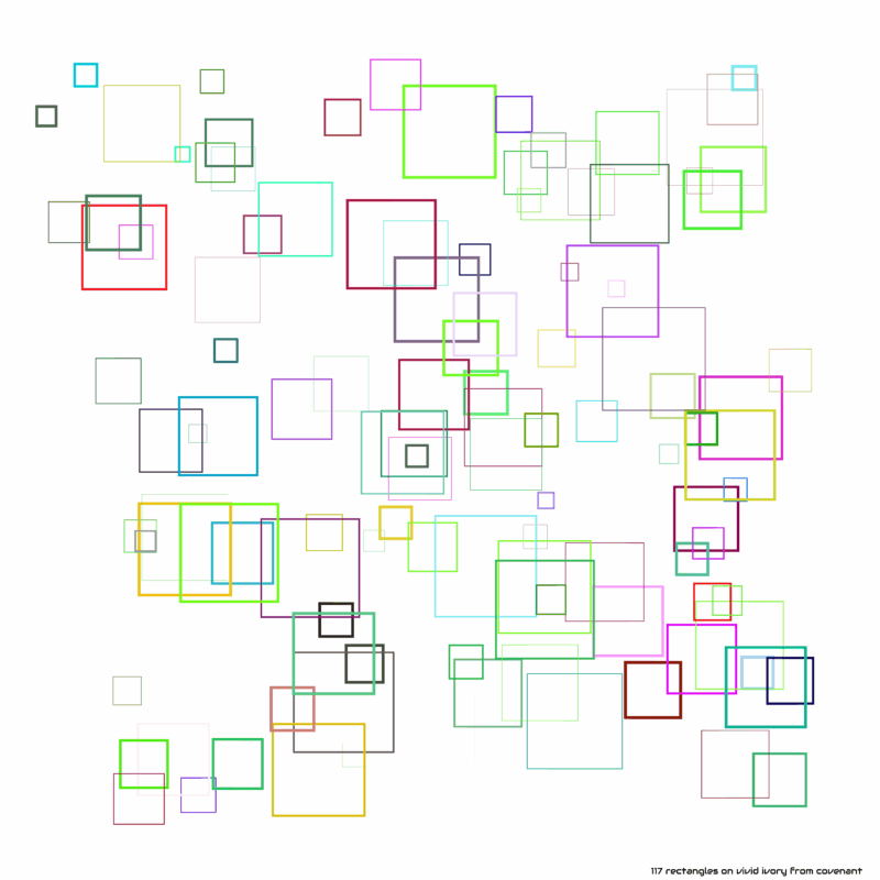 117 rectangles on vivid ivory from covenant