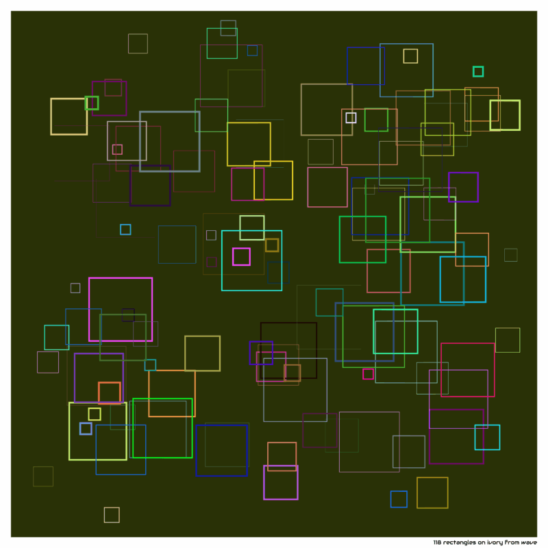 118 rectangles on ivory from wave