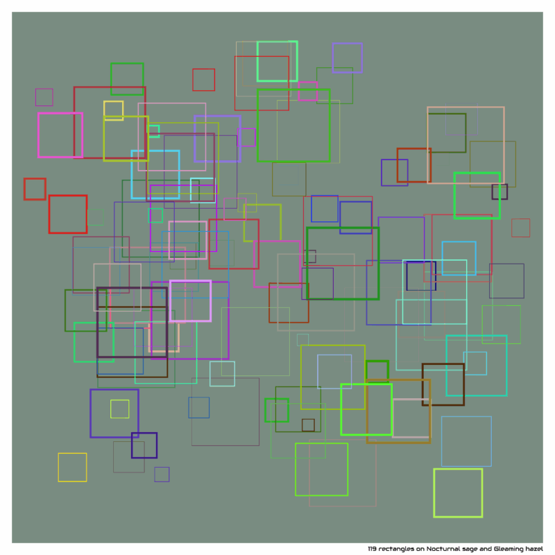 119 rectangles on Nocturnal sage and Gleaming hazel