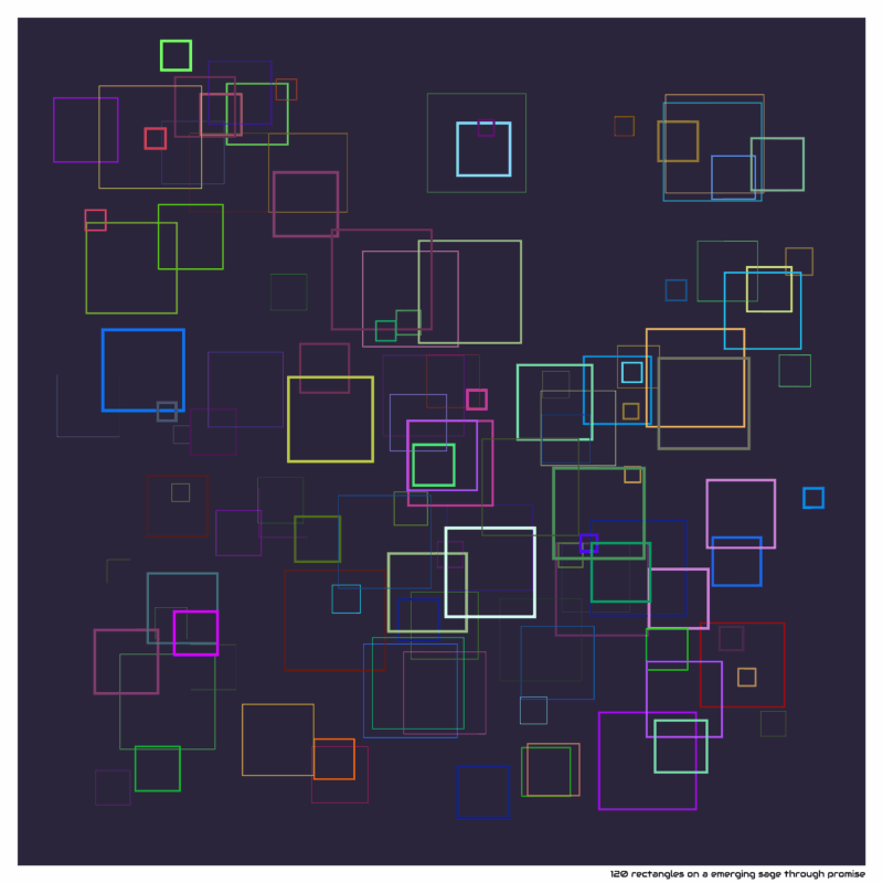 120 rectangles on a emerging sage through promise