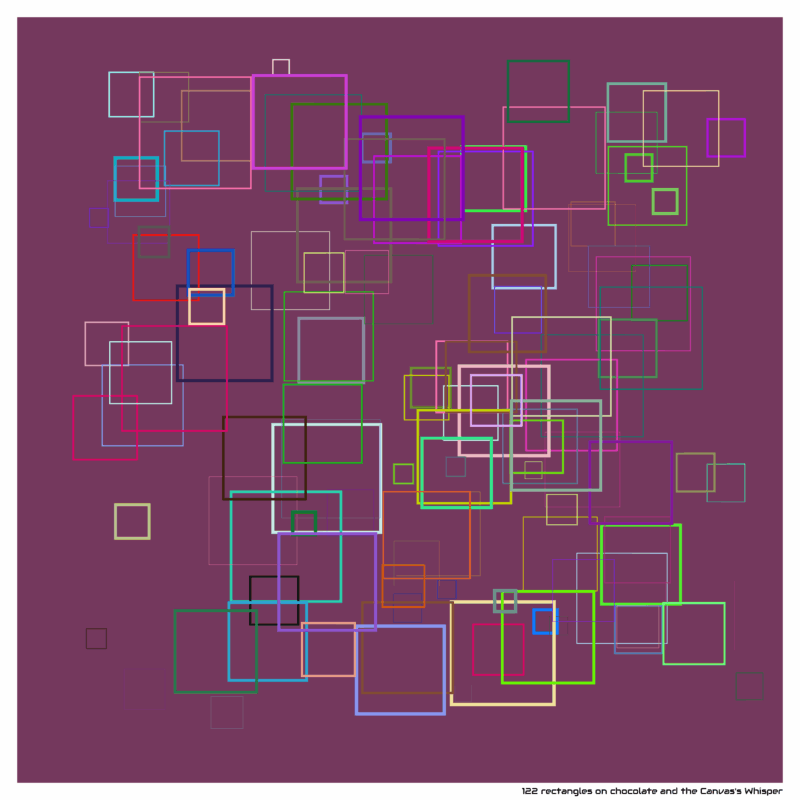 122 rectangles on chocolate and the Canvas’s Whisper