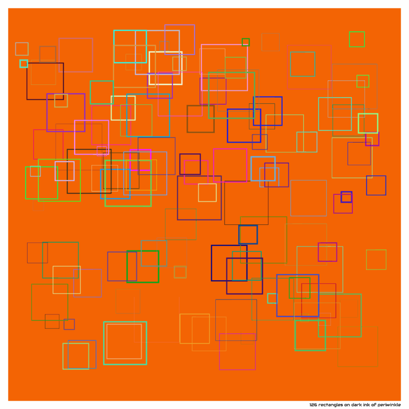 126 rectangles on dark ink of periwinkle