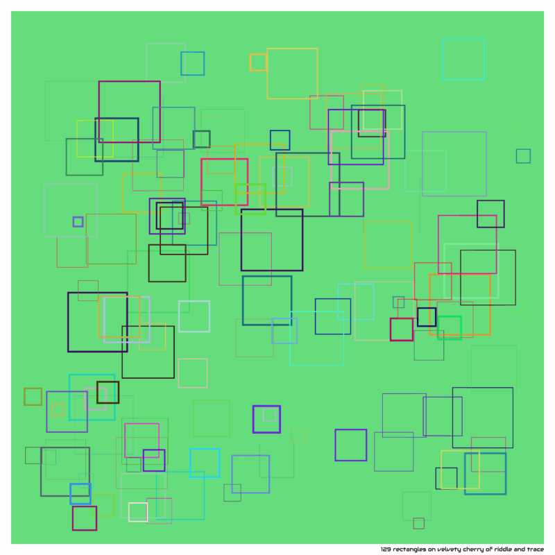 129 rectangles on velvety cherry of riddle and trace