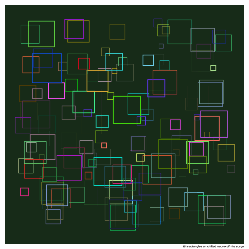 131 rectangles on chilled mauve of the surge