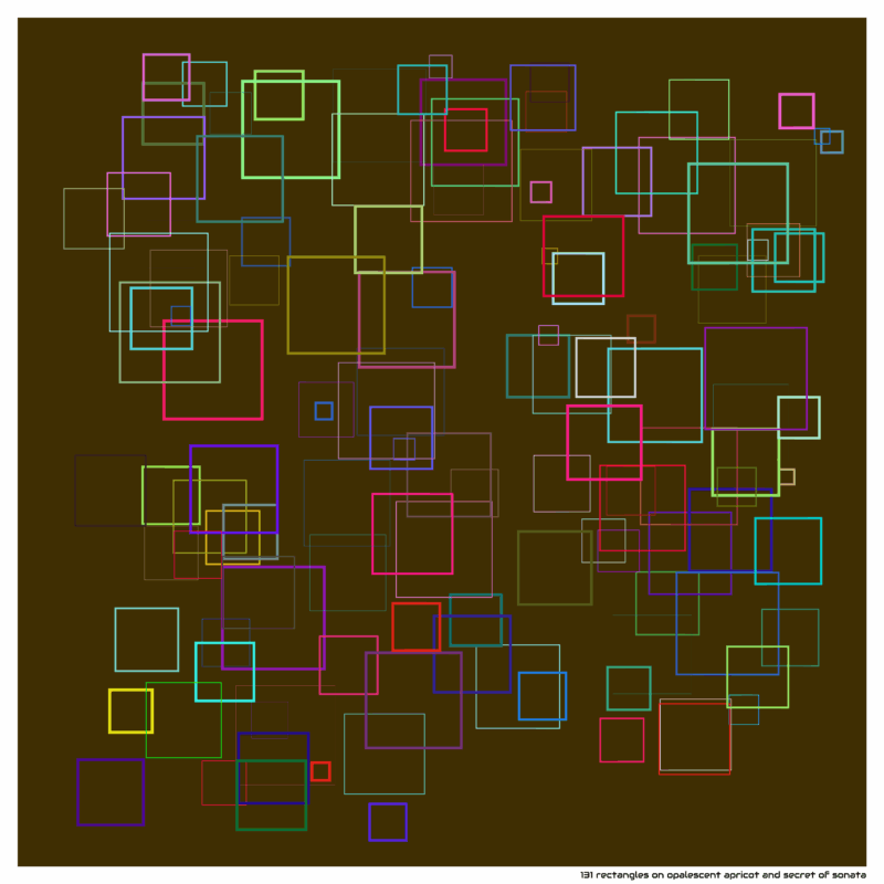 131 rectangles on opalescent apricot and secret of sonata