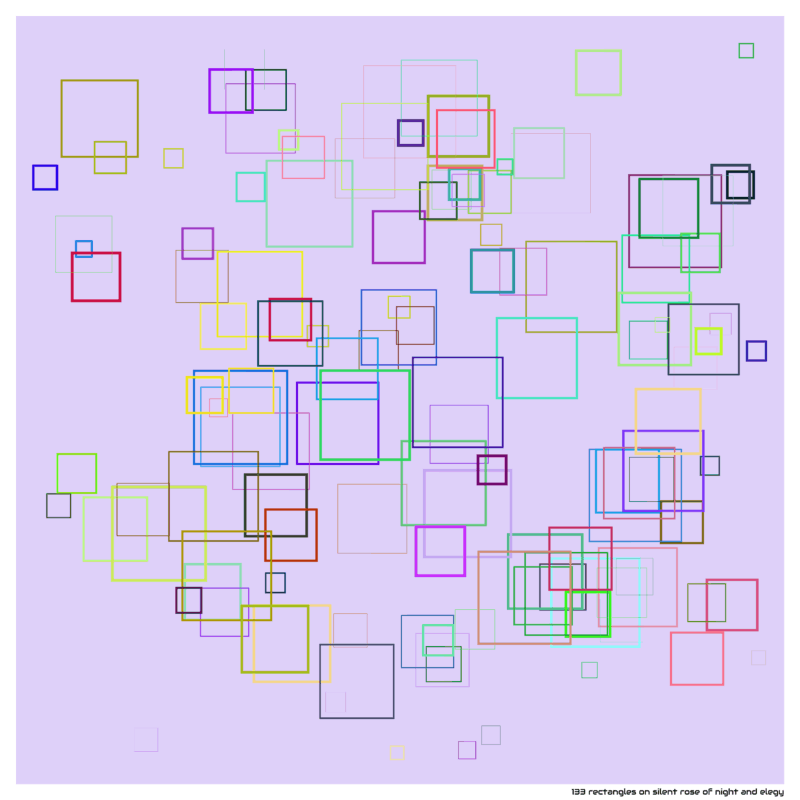 133 rectangles on silent rose of night and elegy