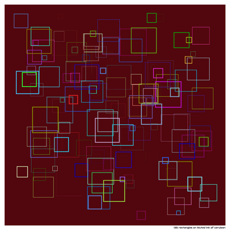 135 rectangles on Muted Ink of cerulean