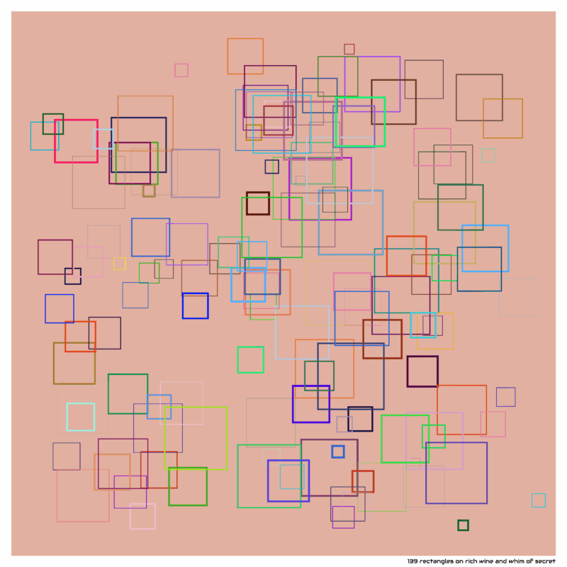 139 rectangles on rich wine and whim of secret