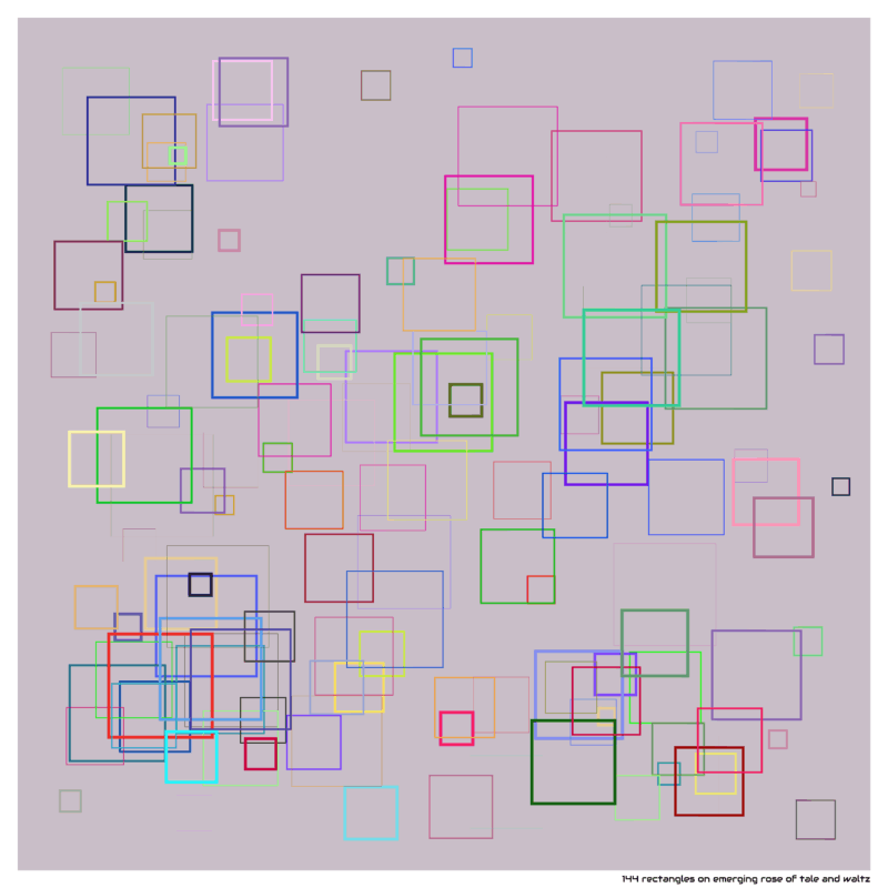 144 rectangles on emerging rose of tale and waltz