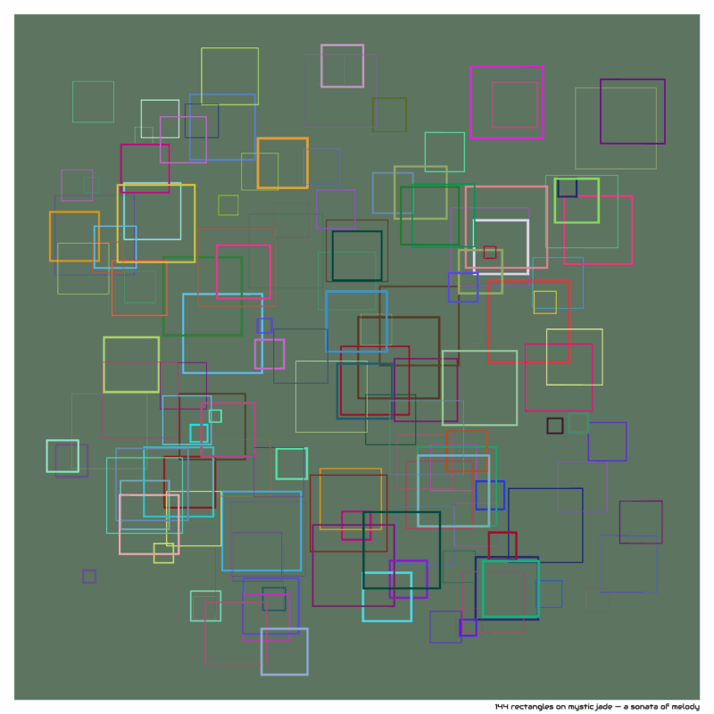 144 rectangles on mystic jade — a sonata of melody
