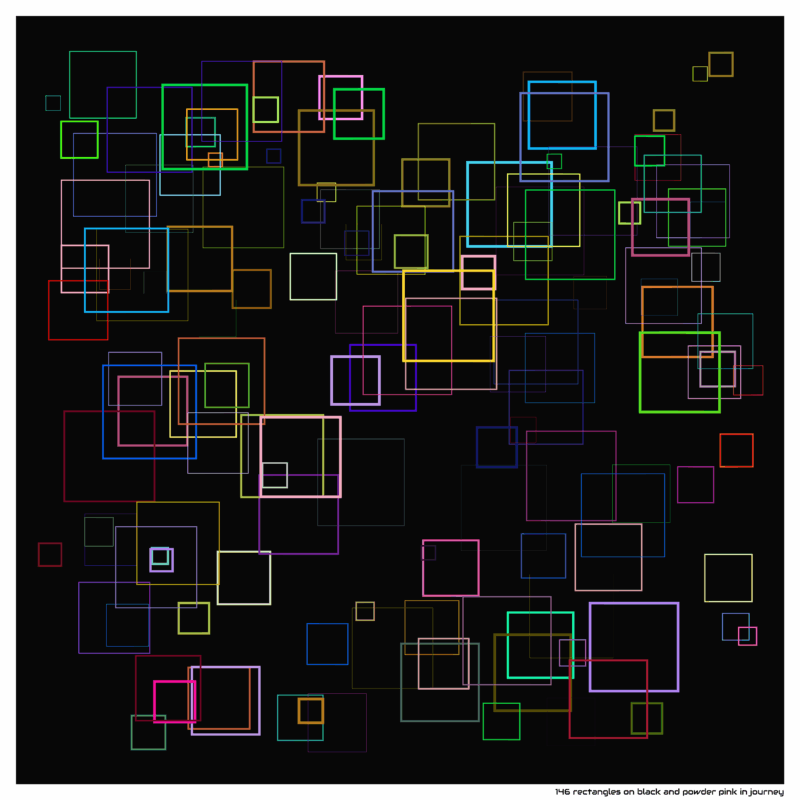 146 rectangles on black and powder pink in journey