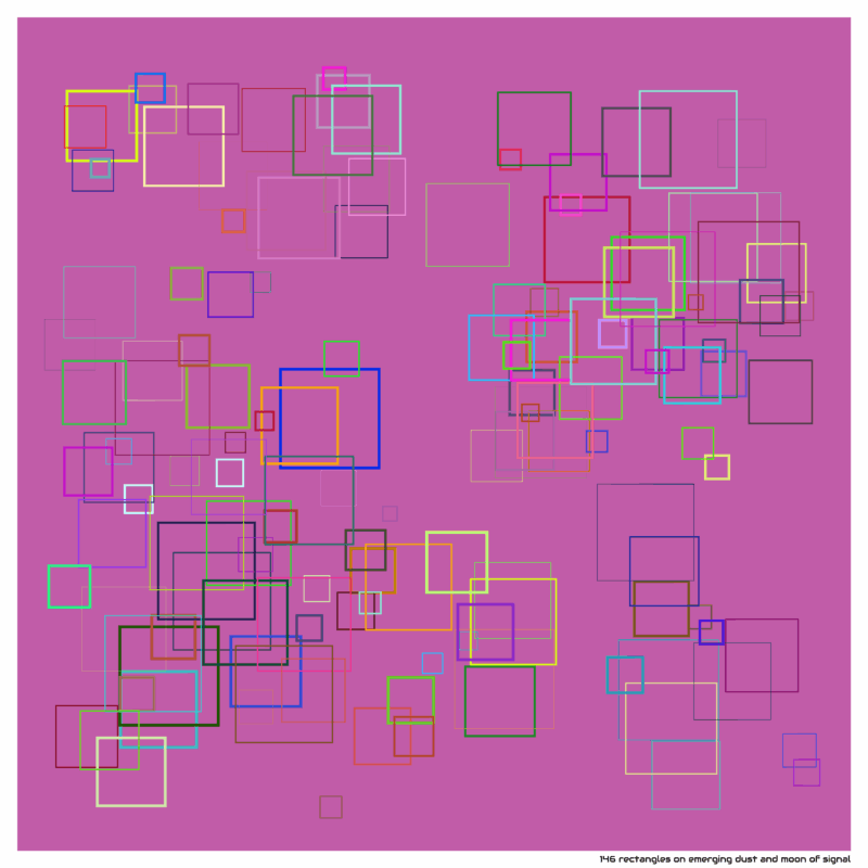 146 rectangles on emerging dust and moon of signal