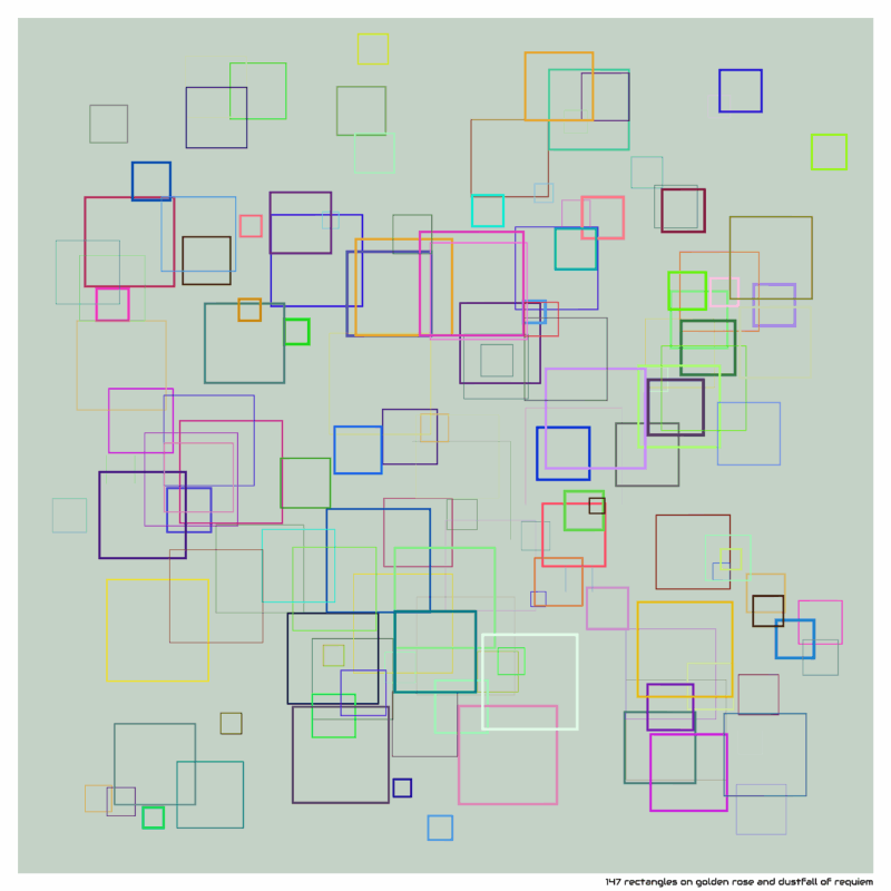 147 rectangles on golden rose and dustfall of requiem