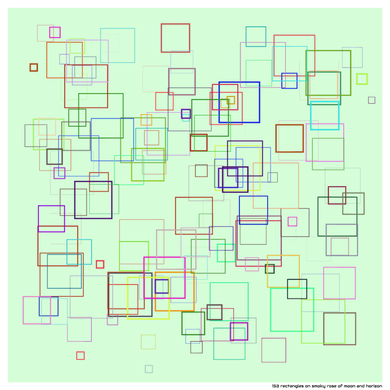 153 rectangles on smoky rose of moon and horizon