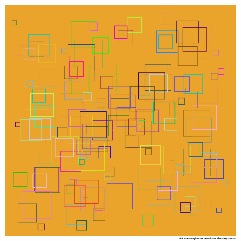 156 rectangles on peach on Fleeting taupe