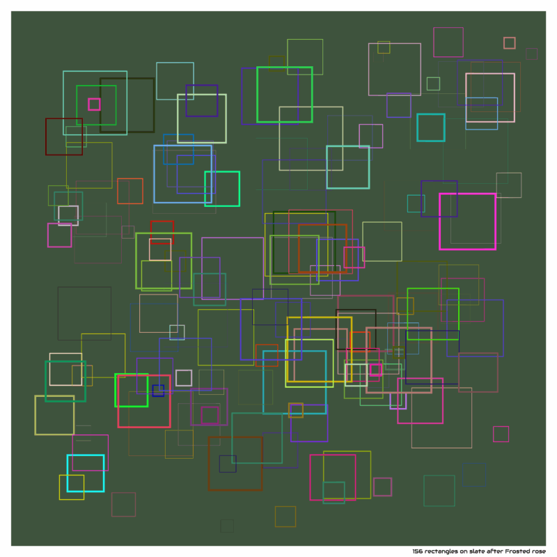 156 rectangles on slate after Frosted rose
