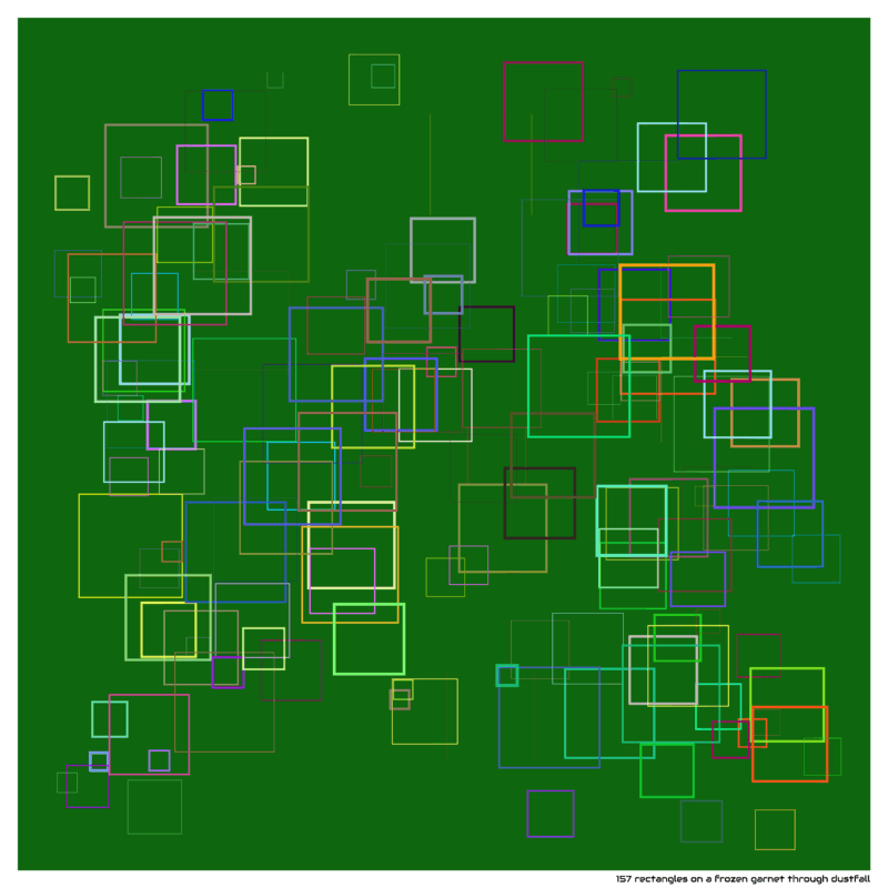 157 rectangles on a frozen garnet through dustfall