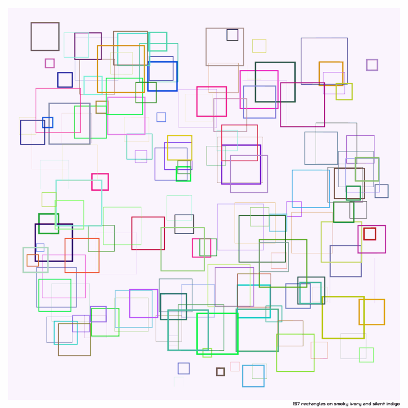 157 rectangles on smoky ivory and silent indigo