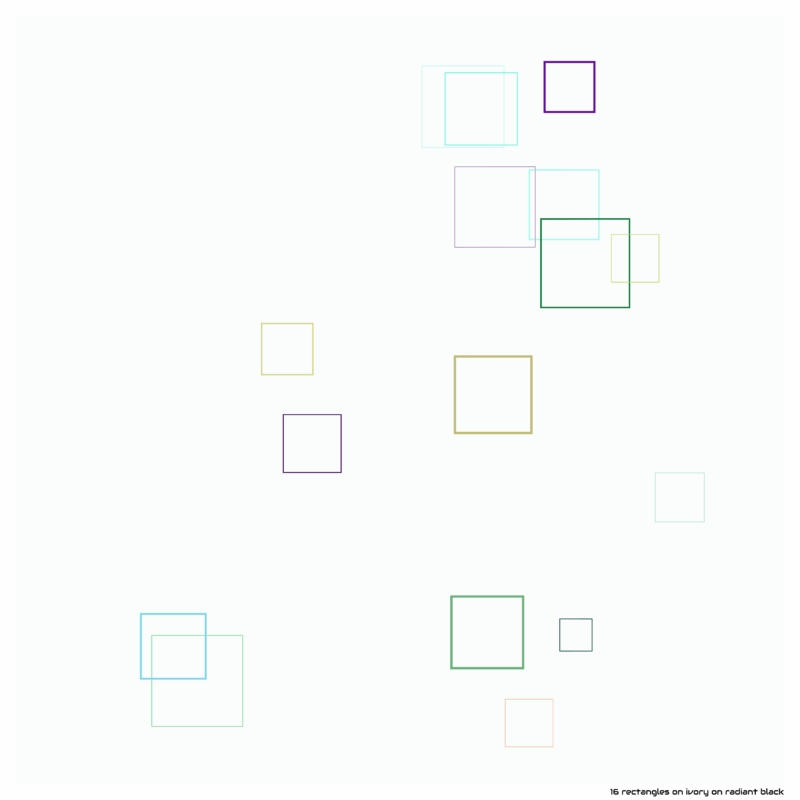 16 rectangles on ivory on radiant black