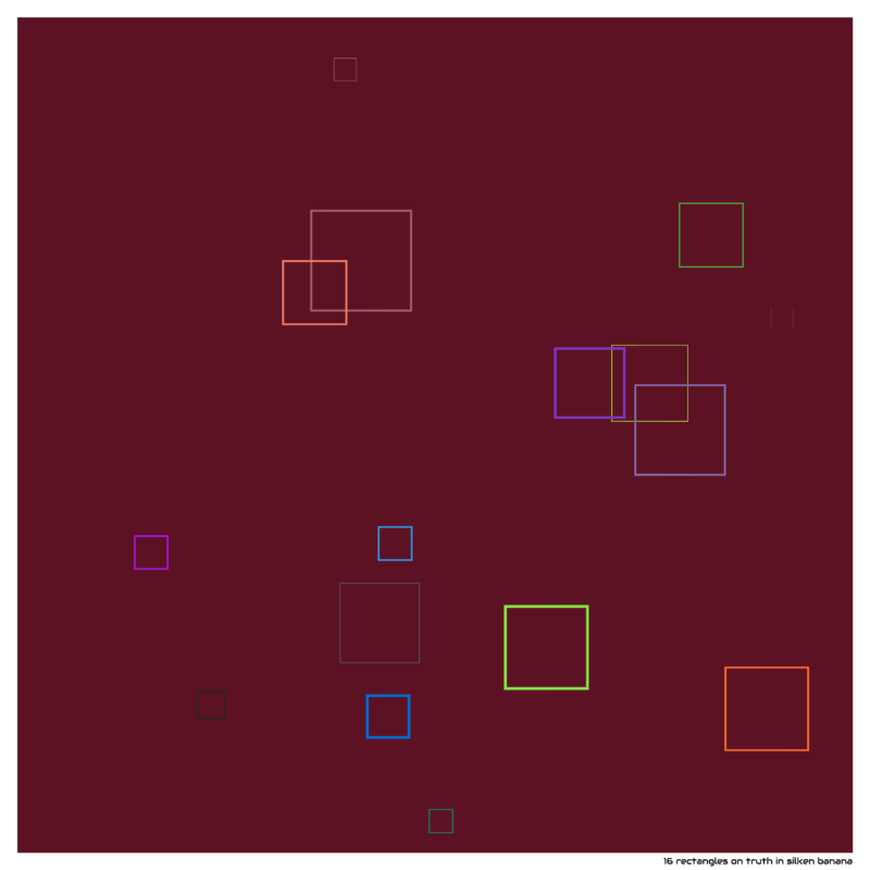 16 rectangles on truth in silken banana