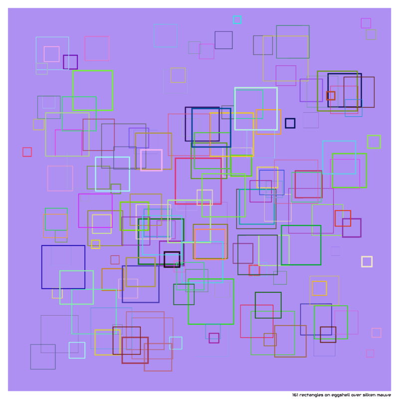 161 rectangles on eggshell over silken mauve