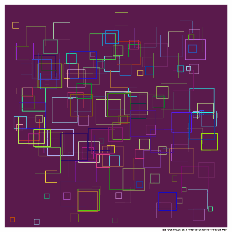 163 rectangles on a frosted graphite through wish